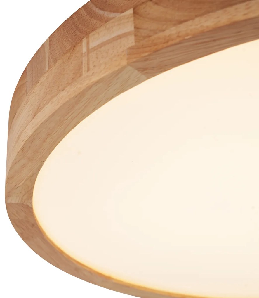 Plafonieră scandinavă din lemn 50cm incl. LED Dimmable - Pecker