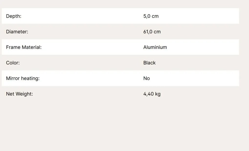 Oglinda decorativa design modern CARLO negru D-61cm