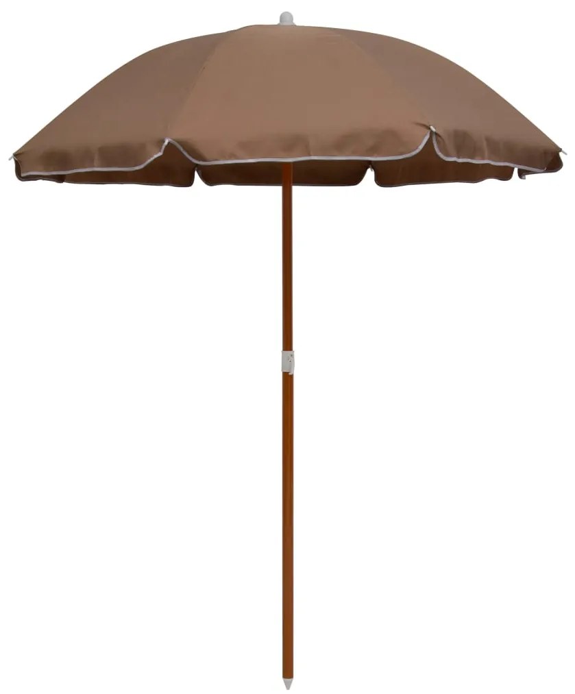 vidaXL Umbrelă de soare de grădină, stâlp din oțel, taupe, 180 cm