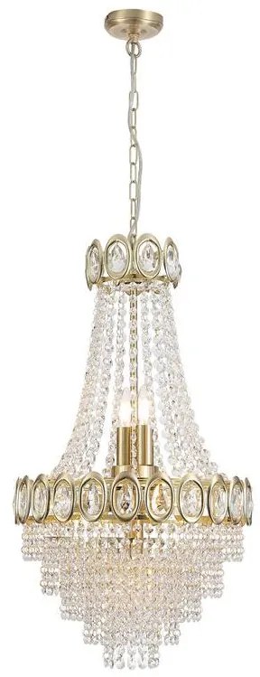 Lustra metal alama satinata, cristal transparent Louis Phillipe