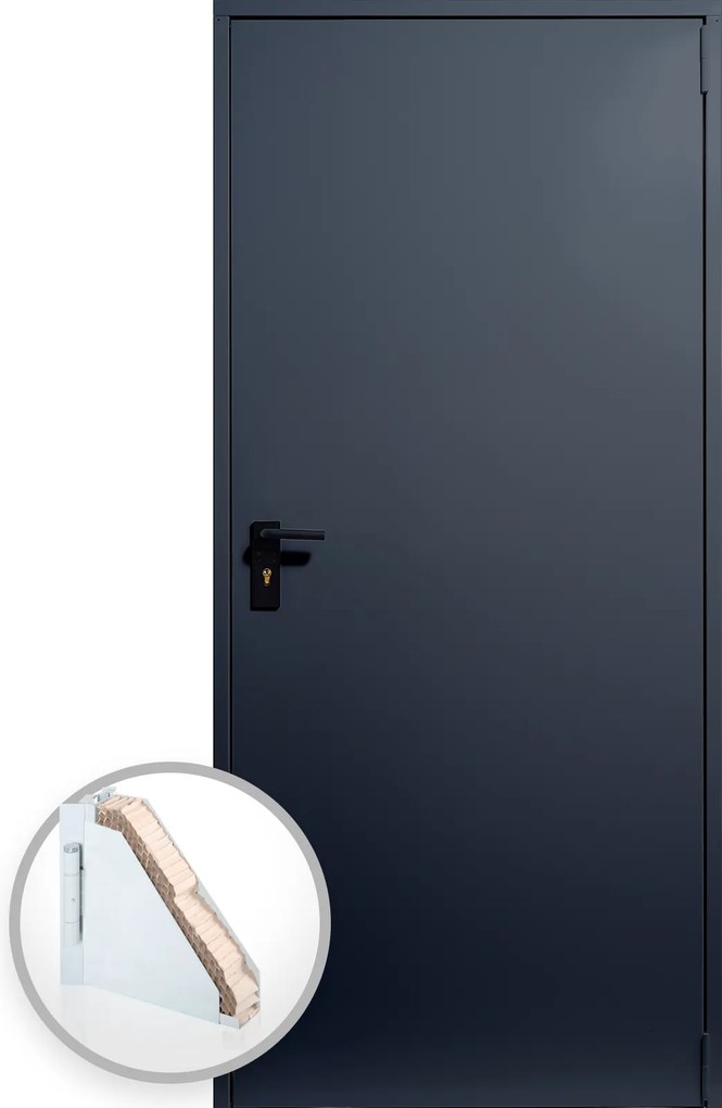 Usa metalica blat 40 mm din otel multifunctionala pentru boxa magazie - RAL 7016 Gri Antracit - Deschidere Reversibila 1000, 2050