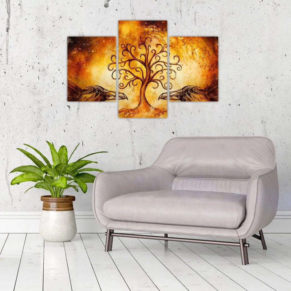 Tablou natural abstract cu copac (90x60 cm)