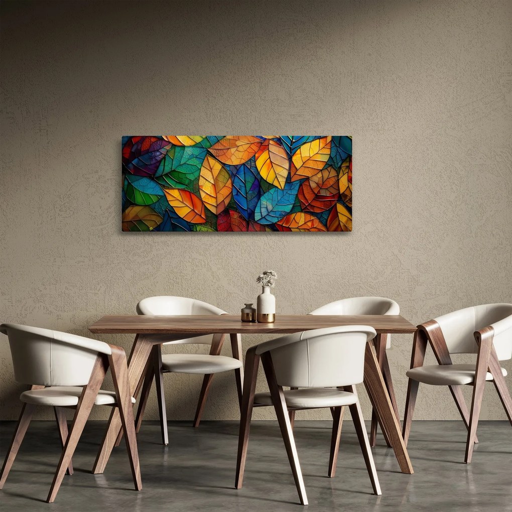 Tablou - Mozaic din frunze (120x50 cm)