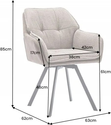 Scaun modern pivotant Lounger Vintage taupe