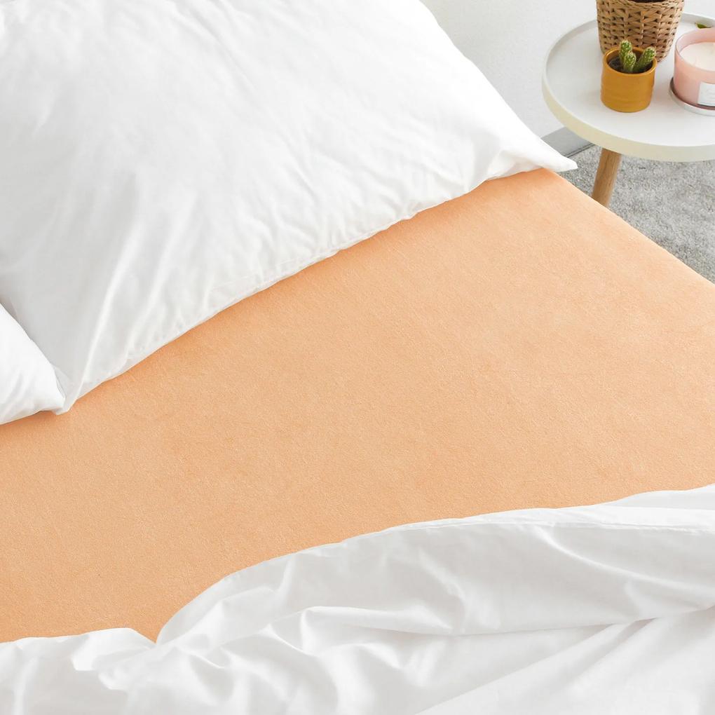 Goldea cearceafuri de pat din terry cu elastic - culoare  somon 140 x 200 cm