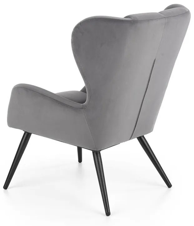 Fotoliu Tyrion velvet gri H91 cm