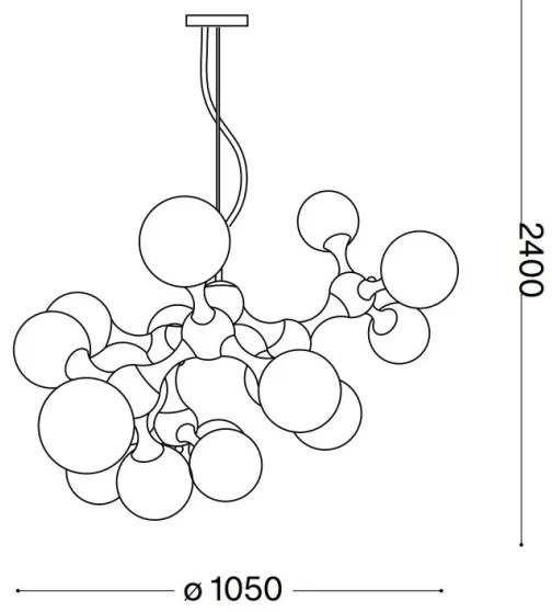 Lustră pe cablu Ideal Lux NODI 15xE14/28W/230V alamă