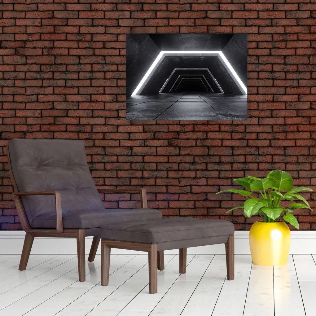 Tablou pe sticlă - Tunel futurist (70x50 cm)