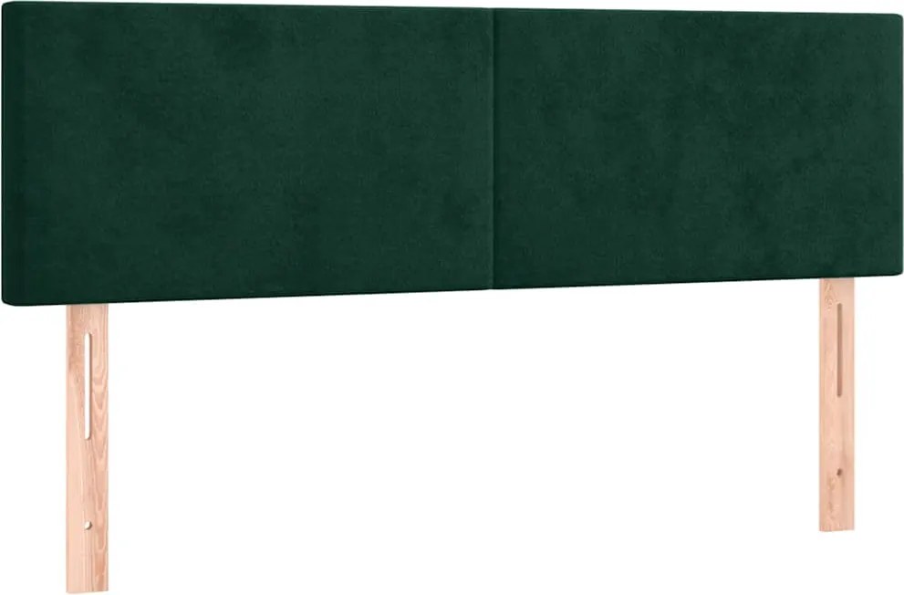 vidaXL Tăblii de pat, verde închis, 144x5x78/88 cm, catifea