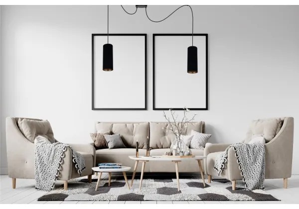 Lustră pe cablu AVALO 2xE27/60W/230V negru