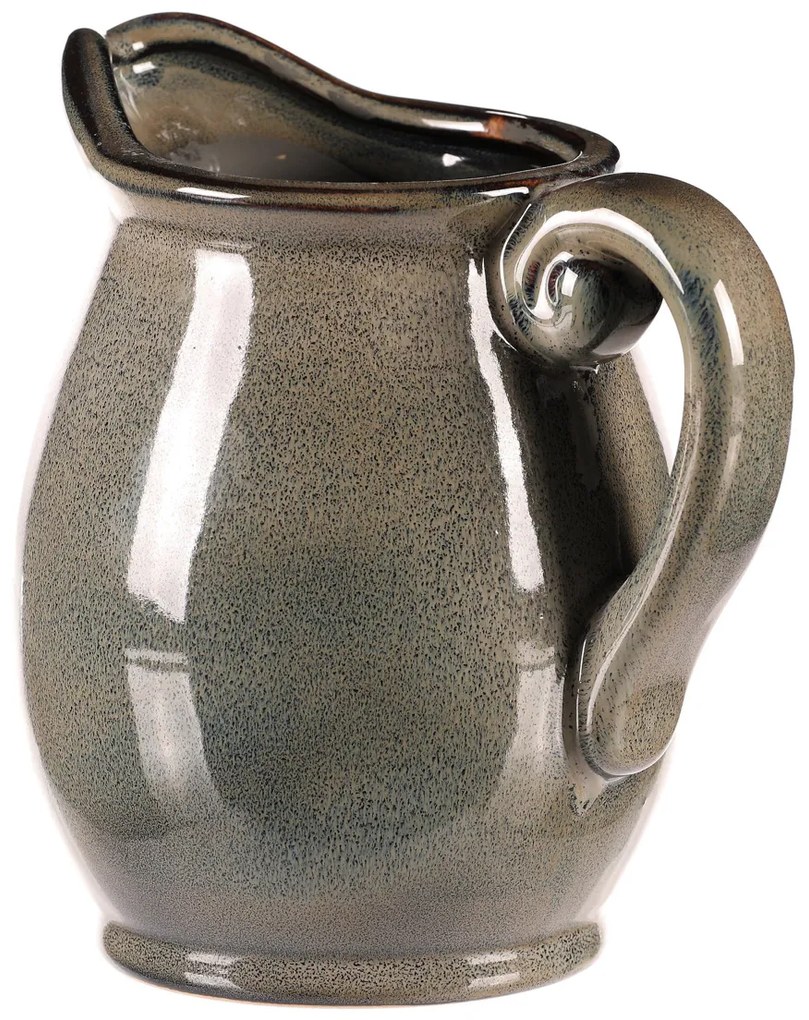 Cana de ceramică gri, 13 x 14 x 17 cm, mică, 17 cm