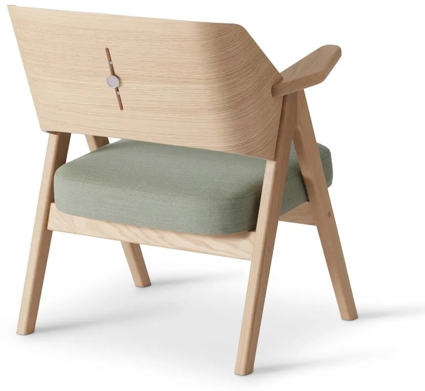 Fotoliu din lemn de stejar Findahl Hammel Me Tube, verde deschis