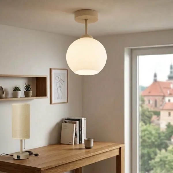 BRILAGI - plafonieră LED aplicată RETRO GLASS 1xE27/60W/230V Ø 15 cm bej/alb