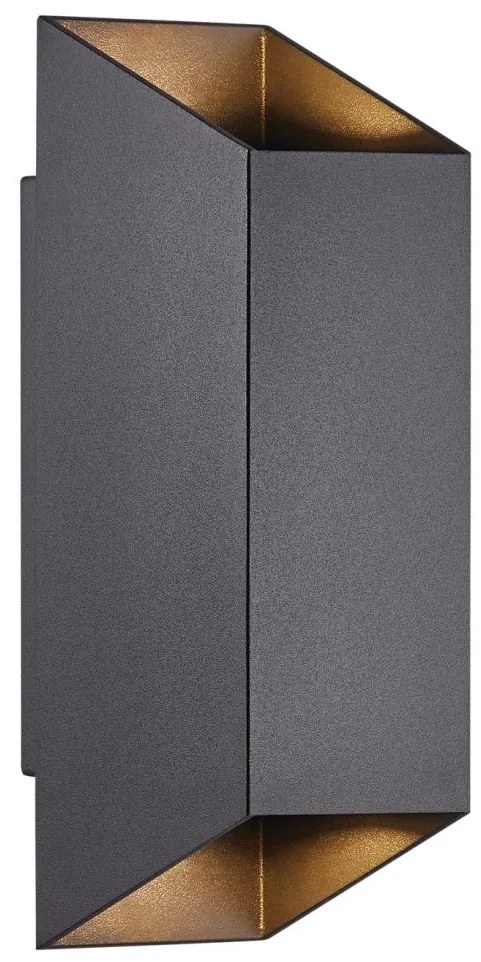 Aplica up/down de perete pentru iluminat exterior IP54 Nico square 22 negru