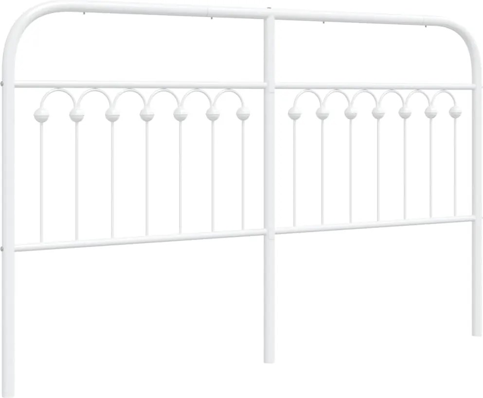 vidaXL Tăblie de pat de schimb metalică, alb, 150 cm