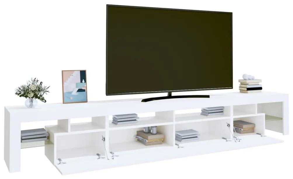 Comode TV cu lumini LED, alb 1, Alb, 260 x 36.5 x 40 cm