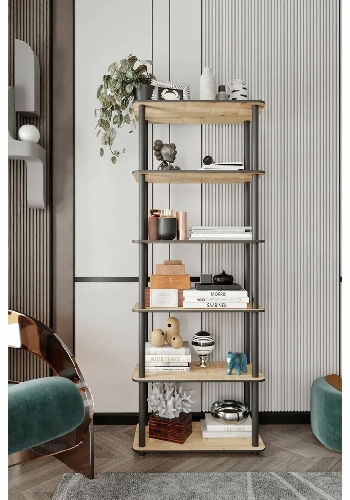Raft Rect Oak, 6 etajere