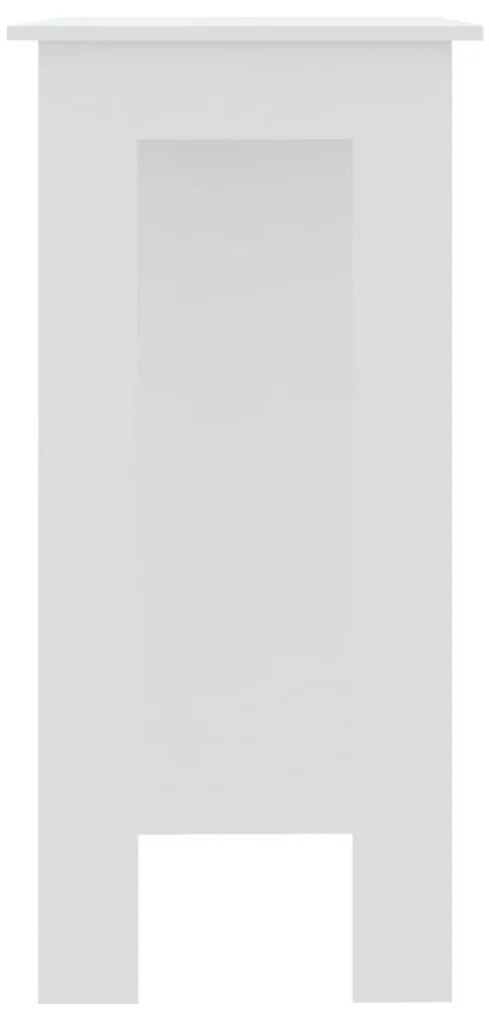 Masa de bar cu raft, alb, 102x50x103,5 cm, PAL 1, Alb