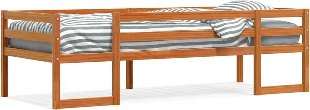 vidaXL Cadru de pat pentru copii maro ceruit 75x190 cm lemn masiv pin