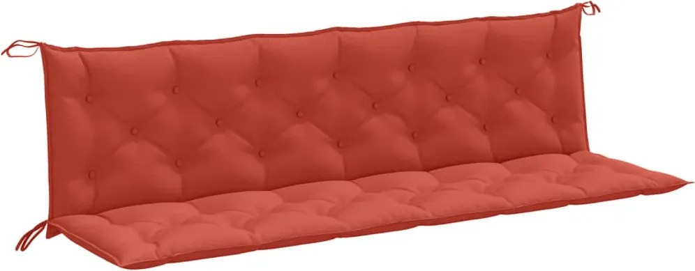 vidaXL Pernă bancă de grădină 2 buc melanj roșu vin 200x50x7 cm textil