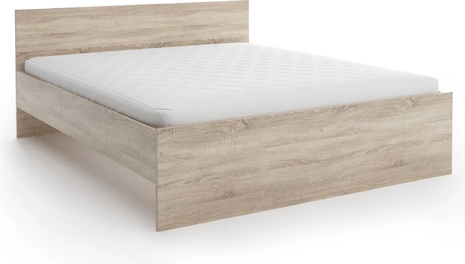 Pat ELISA 140 x 200 cm, stejar sonoma Saltele: Saltea Sommera 18 cm, Somiera pat: Cu lamele curbate
