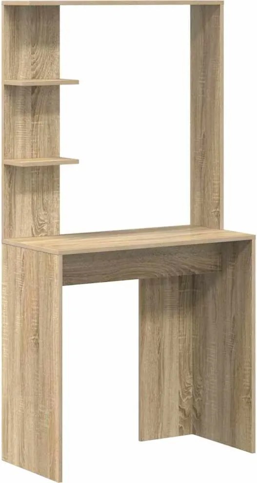 vidaXL Birou cu raft Stejar Sonoma 78,5 x 37 x 154,5 cm Lemn compozit