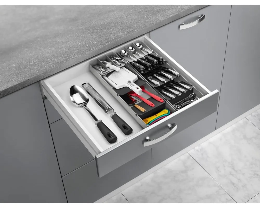 Organizator de tacâmuri gri din plastic 15 x 49 cm – Metaltex