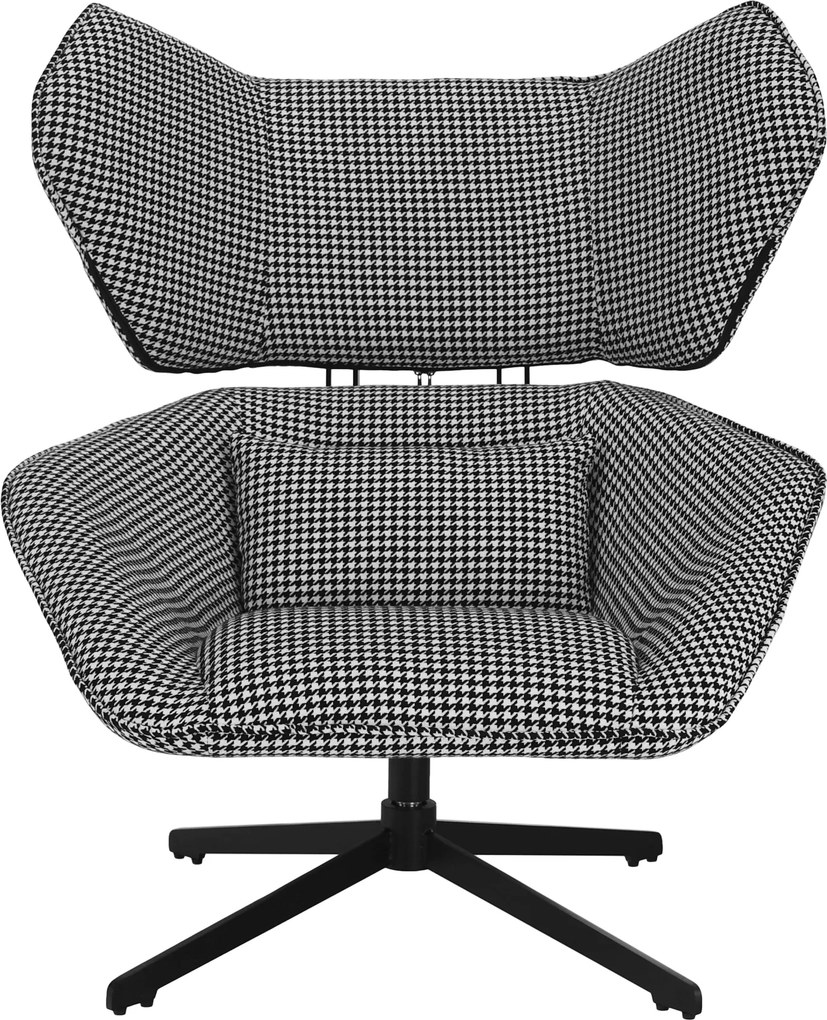 Scaun pivotant de lux, cu model / negru, KAILAN
