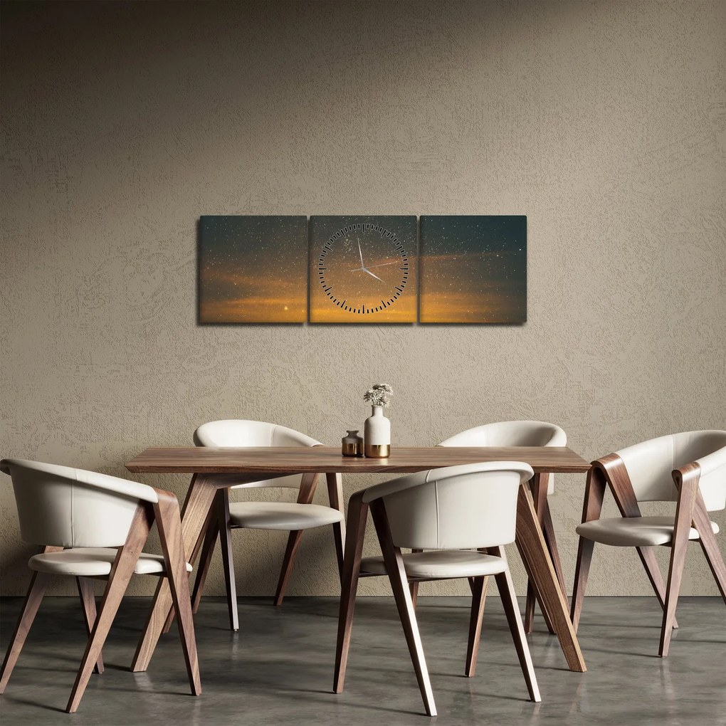 Tablou cu cerul înstelat (cu ceas) (90x30 cm)