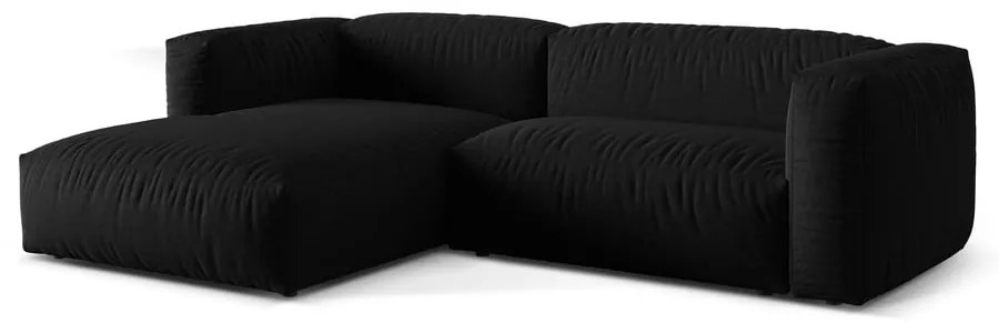 Colțar modular negru (cu colț pe partea stângă ) Martina – Micadoni Home