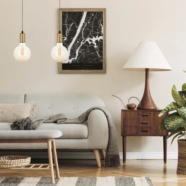 Lustră pe cablu MIROS 2xE27/60W/230V neagră/aurie