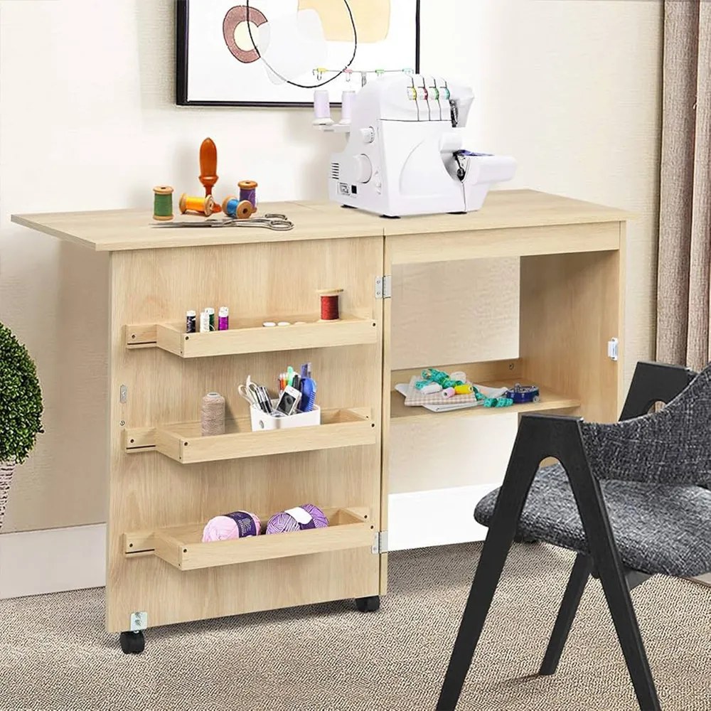 Masă pentru mașină de cusut, natur