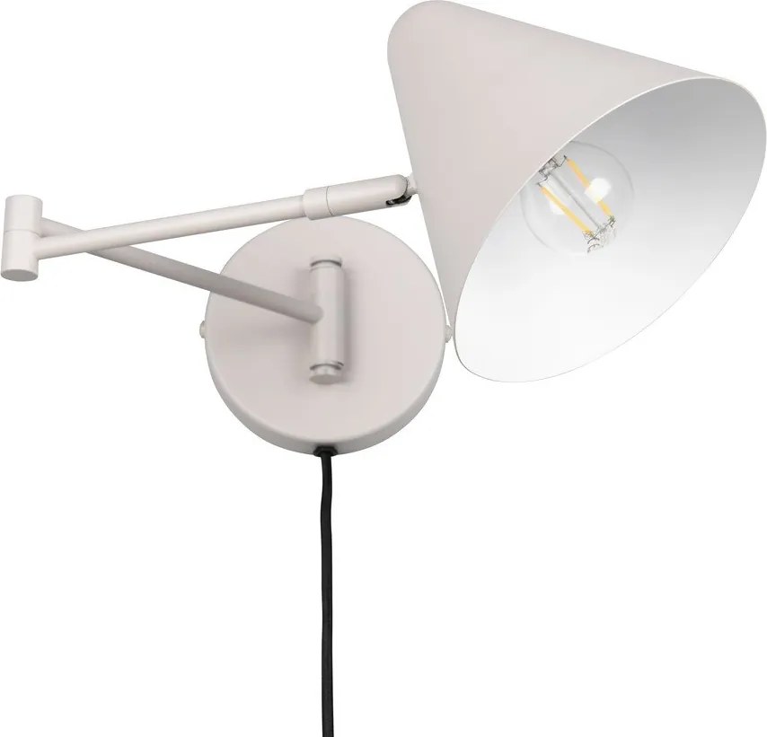 Aplică de perete fildeș cu structură flexibilă cu alimentare la priză ø 15 cm Cosima – Trio