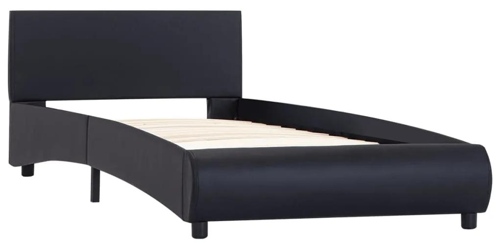 Cadru de pat, negru, 100 x 200 cm, piele ecologica Negru, 100 x 200 cm