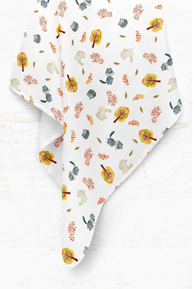 Pătură pentru copii albă din muselină 75x100 cm Forest – Mijolnir