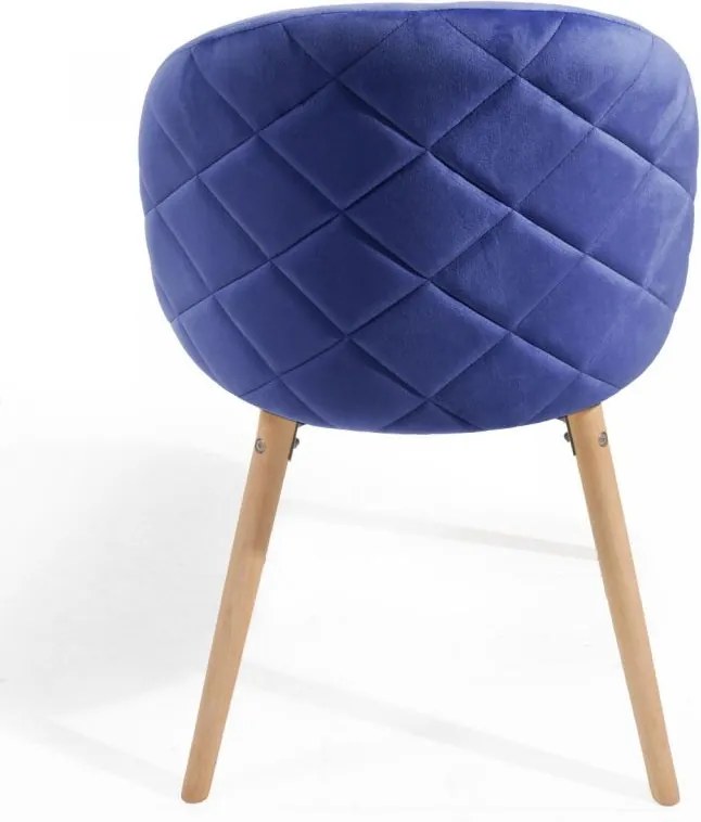 MIADOMODO Set de scaune de sufragerie din catifea, albastru,