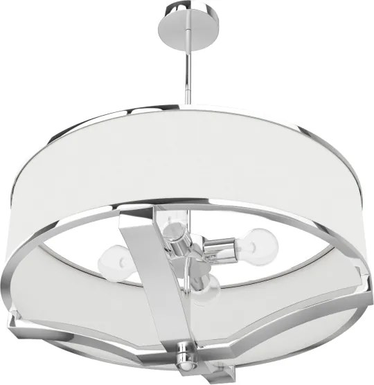 Open Design OR84801 - Lustră pe tijă GERDO, 4xE27/12W/230V, crom lucios/alb