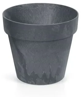 Ghiveci decorativ de flori, rotund, antracit, 7 L, 25x22.1 cm, Cube Beton