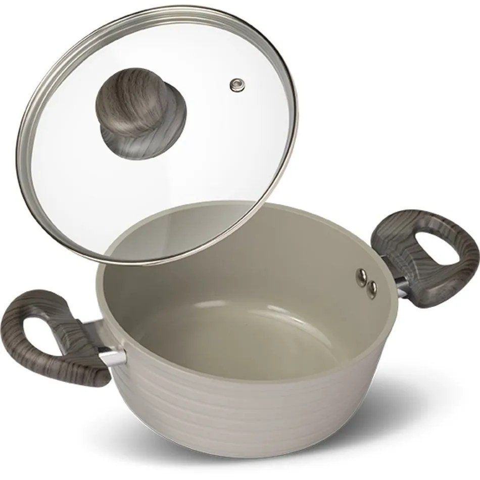 Lamart LT1267 cratiță cu capac Stripe, diametru 20cm