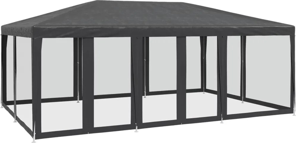 vidaXL Cort de petrecere cu 10 pereți din plasă, antracit, 6x4 m, HDPE