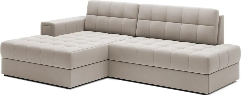 Colțar bej extensibil cu tapițerie din catifea (cu colț pe partea stângă/cu șezlong) Blezalt – ELTAP