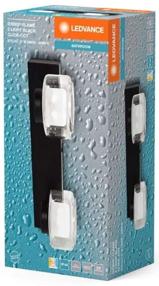 Aplică LED pentru baie Ledvance ORBIS FLAME 2xLED/5,5W/230V IP44 negru