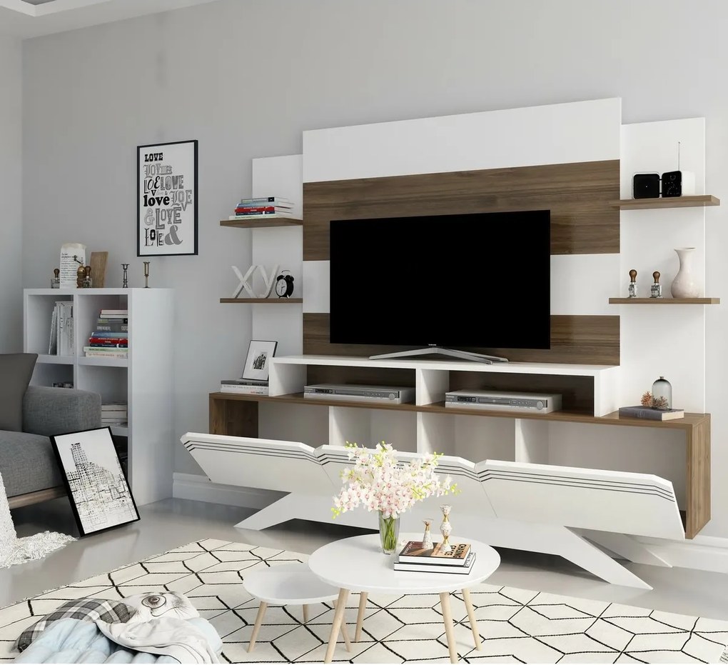 Perete TV Delpi Walnut and White
