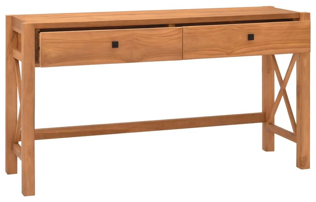 325265 vidaXL Birou cu 2 sertare, 140x40x75 cm, lemn de tec