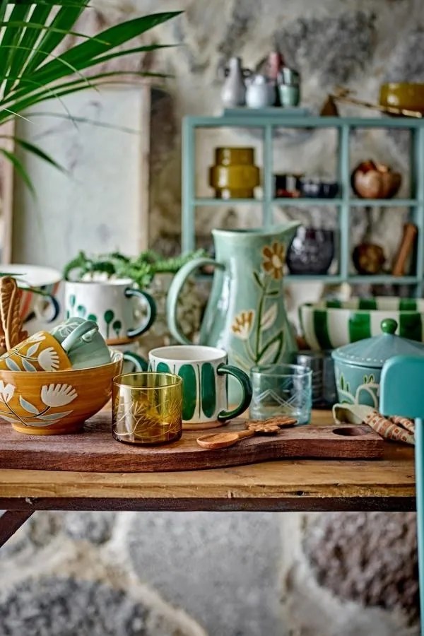 Carafă ceramică elegantă, verde – Angier