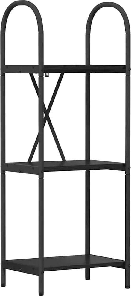 vidaXL Raft pentru cărți Stejar Negru 40 x 30 x 109 cm Lemn compozit