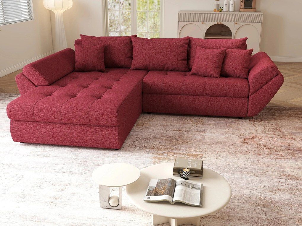 Colțar extensibil dumonde cu ladă de depozitare si sezut confortabil din spuma high-density, Loana Enjoy Winery 270x185 cm