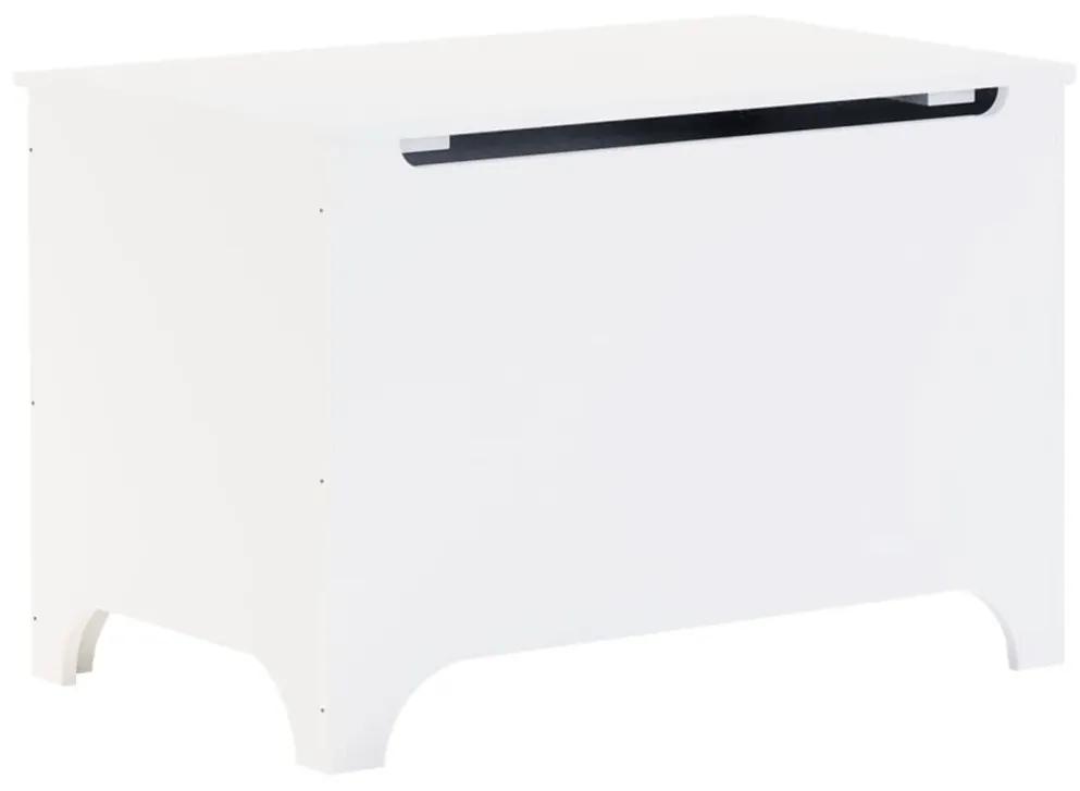 4002338 vidaXL Cutie depozitare capac "RANA", alb, 80x49x54 cm, lemn masiv pin