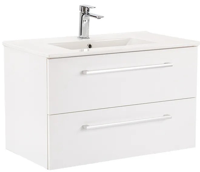 Dulap inferior Vario Clam 80 cu lavoar alb-alb