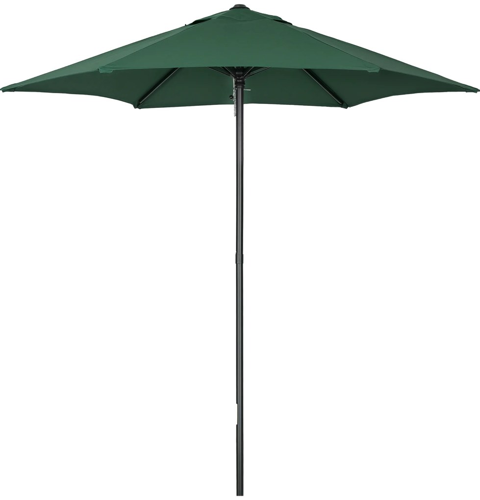 Outsunny Umbrelă de Grădină, Înclinabilă cu Orificiu de Ventilație și 6 Brațe, Ø196x204 cm, Verde | Aosom Romania